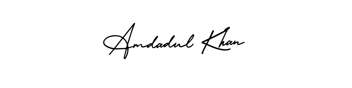 Use a signature maker to create a handwritten signature online. With this signature software, you can design (AmerikaSignatureDemo-Regular) your own signature for name Amdadul Khan. Amdadul Khan signature style 3 images and pictures png
