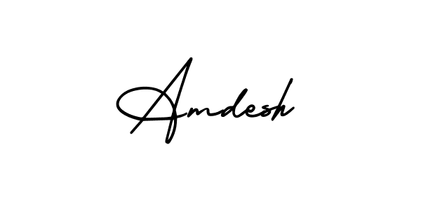 How to make Amdesh name signature. Use AmerikaSignatureDemo-Regular style for creating short signs online. This is the latest handwritten sign. Amdesh signature style 3 images and pictures png