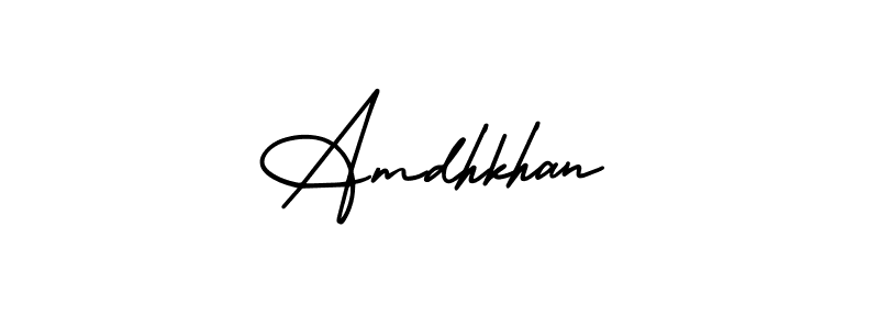 How to make Amdhkhan name signature. Use AmerikaSignatureDemo-Regular style for creating short signs online. This is the latest handwritten sign. Amdhkhan signature style 3 images and pictures png