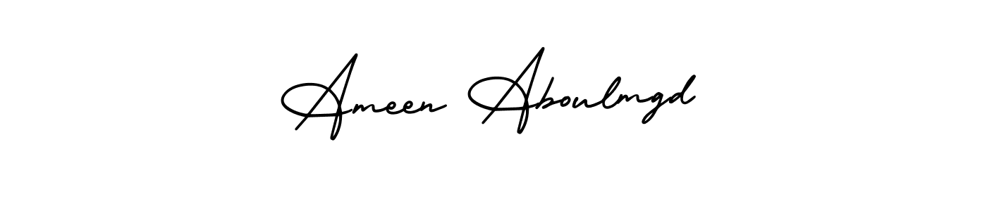 if you are searching for the best signature style for your name Ameen Aboulmgd. so please give up your signature search. here we have designed multiple signature styles  using AmerikaSignatureDemo-Regular. Ameen Aboulmgd signature style 3 images and pictures png