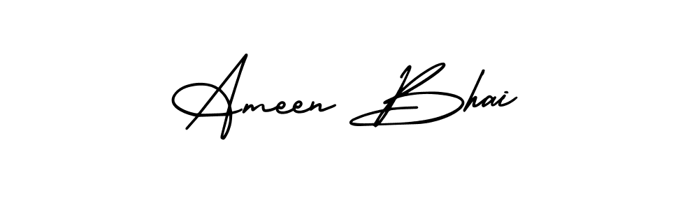 You should practise on your own different ways (AmerikaSignatureDemo-Regular) to write your name (Ameen Bhai) in signature. don't let someone else do it for you. Ameen Bhai signature style 3 images and pictures png