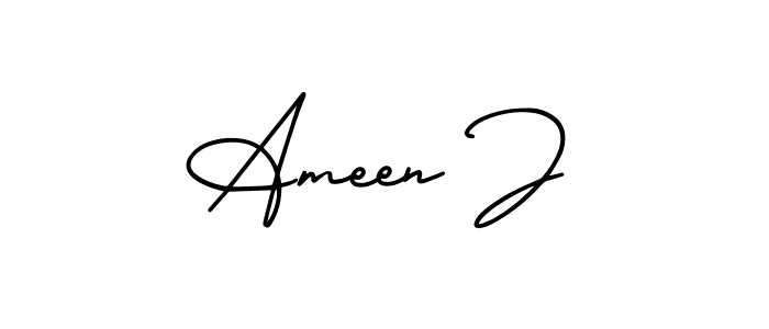 How to Draw Ameen J signature style? AmerikaSignatureDemo-Regular is a latest design signature styles for name Ameen J. Ameen J signature style 3 images and pictures png