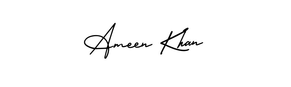 Create a beautiful signature design for name Ameen Khan. With this signature (AmerikaSignatureDemo-Regular) fonts, you can make a handwritten signature for free. Ameen Khan signature style 3 images and pictures png