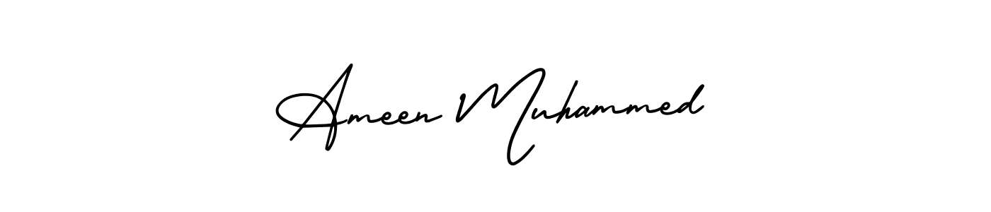 Make a beautiful signature design for name Ameen Muhammed. With this signature (AmerikaSignatureDemo-Regular) style, you can create a handwritten signature for free. Ameen Muhammed signature style 3 images and pictures png