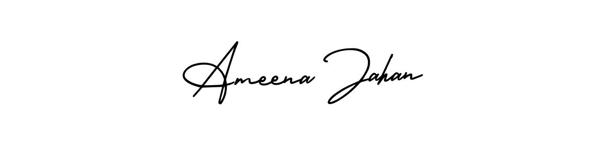 Create a beautiful signature design for name Ameena Jahan. With this signature (AmerikaSignatureDemo-Regular) fonts, you can make a handwritten signature for free. Ameena Jahan signature style 3 images and pictures png