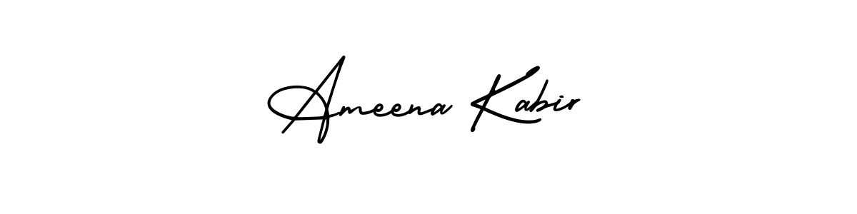 AmerikaSignatureDemo-Regular is a professional signature style that is perfect for those who want to add a touch of class to their signature. It is also a great choice for those who want to make their signature more unique. Get Ameena Kabir name to fancy signature for free. Ameena Kabir signature style 3 images and pictures png