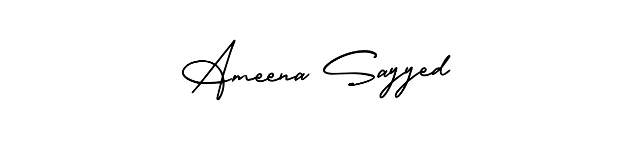 It looks lik you need a new signature style for name Ameena Sayyed. Design unique handwritten (AmerikaSignatureDemo-Regular) signature with our free signature maker in just a few clicks. Ameena Sayyed signature style 3 images and pictures png