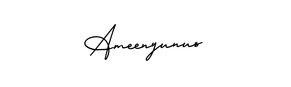 It looks lik you need a new signature style for name Ameenyunus. Design unique handwritten (AmerikaSignatureDemo-Regular) signature with our free signature maker in just a few clicks. Ameenyunus signature style 3 images and pictures png