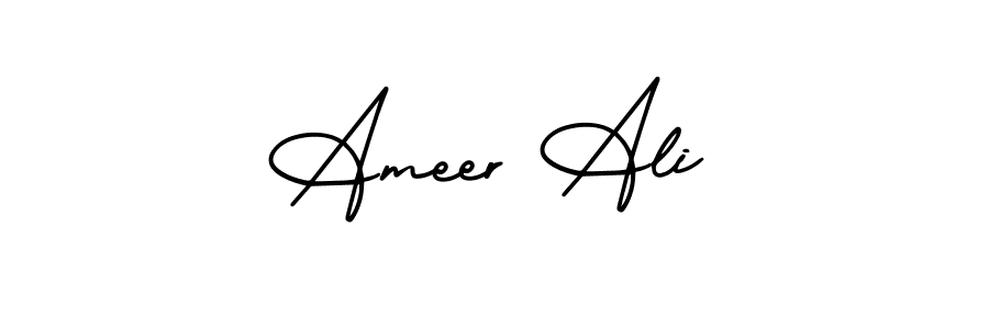 You should practise on your own different ways (AmerikaSignatureDemo-Regular) to write your name (Ameer Ali) in signature. don't let someone else do it for you. Ameer Ali signature style 3 images and pictures png