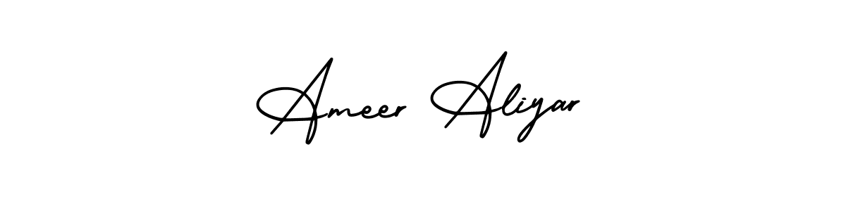 Create a beautiful signature design for name Ameer Aliyar. With this signature (AmerikaSignatureDemo-Regular) fonts, you can make a handwritten signature for free. Ameer Aliyar signature style 3 images and pictures png