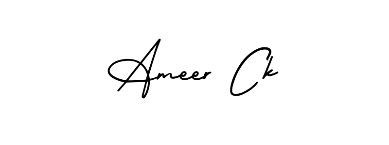 Use a signature maker to create a handwritten signature online. With this signature software, you can design (AmerikaSignatureDemo-Regular) your own signature for name Ameer Ck. Ameer Ck signature style 3 images and pictures png