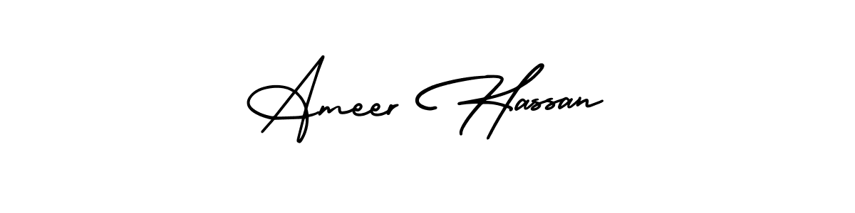 Make a beautiful signature design for name Ameer Hassan. Use this online signature maker to create a handwritten signature for free. Ameer Hassan signature style 3 images and pictures png