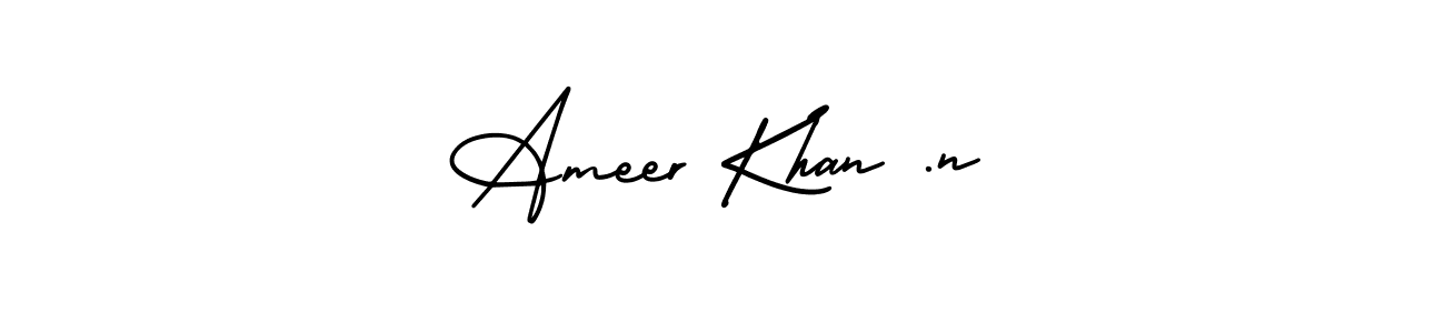 Similarly AmerikaSignatureDemo-Regular is the best handwritten signature design. Signature creator online .You can use it as an online autograph creator for name Ameer Khan .n. Ameer Khan .n signature style 3 images and pictures png