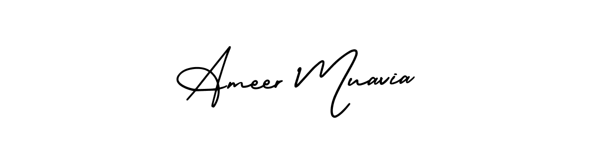 Also You can easily find your signature by using the search form. We will create Ameer Muavia name handwritten signature images for you free of cost using AmerikaSignatureDemo-Regular sign style. Ameer Muavia signature style 3 images and pictures png