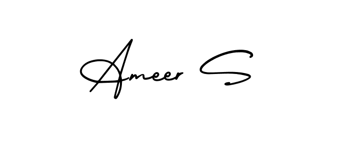 Make a beautiful signature design for name Ameer S. With this signature (AmerikaSignatureDemo-Regular) style, you can create a handwritten signature for free. Ameer S signature style 3 images and pictures png