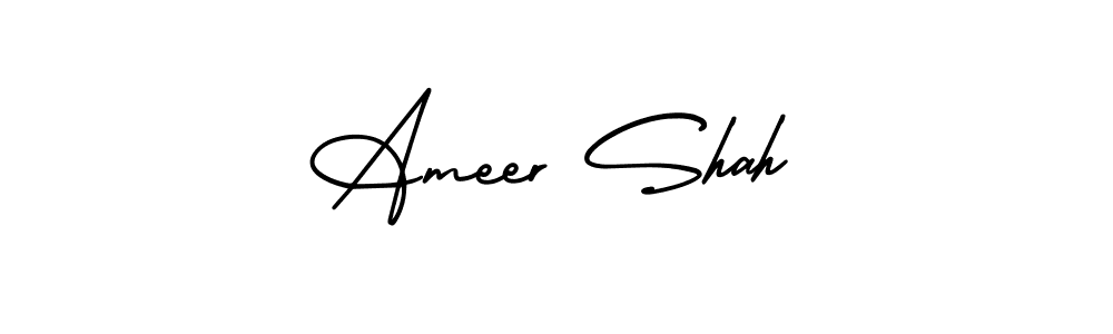 Make a beautiful signature design for name Ameer Shah. With this signature (AmerikaSignatureDemo-Regular) style, you can create a handwritten signature for free. Ameer Shah signature style 3 images and pictures png