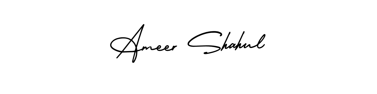 Similarly AmerikaSignatureDemo-Regular is the best handwritten signature design. Signature creator online .You can use it as an online autograph creator for name Ameer Shahul. Ameer Shahul signature style 3 images and pictures png