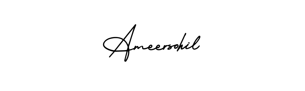 AmerikaSignatureDemo-Regular is a professional signature style that is perfect for those who want to add a touch of class to their signature. It is also a great choice for those who want to make their signature more unique. Get Ameersohil name to fancy signature for free. Ameersohil signature style 3 images and pictures png