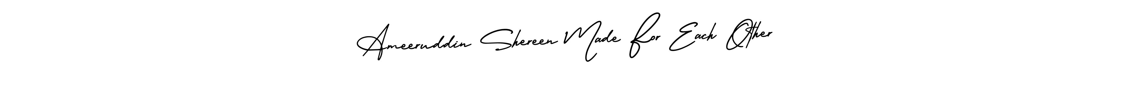 The best way (AmerikaSignatureDemo-Regular) to make a short signature is to pick only two or three words in your name. The name Ameeruddin Shereen Made For Each Other include a total of six letters. For converting this name. Ameeruddin Shereen Made For Each Other signature style 3 images and pictures png