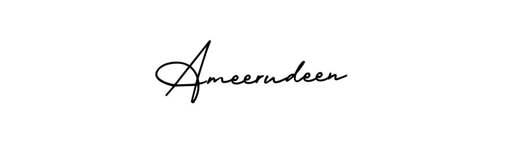Design your own signature with our free online signature maker. With this signature software, you can create a handwritten (AmerikaSignatureDemo-Regular) signature for name Ameerudeen. Ameerudeen signature style 3 images and pictures png