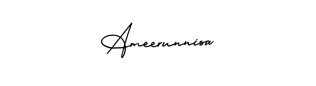 Make a beautiful signature design for name Ameerunnisa. Use this online signature maker to create a handwritten signature for free. Ameerunnisa signature style 3 images and pictures png