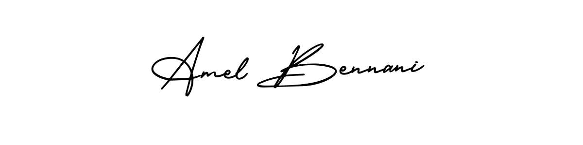 Also You can easily find your signature by using the search form. We will create Amel Bennani name handwritten signature images for you free of cost using AmerikaSignatureDemo-Regular sign style. Amel Bennani signature style 3 images and pictures png