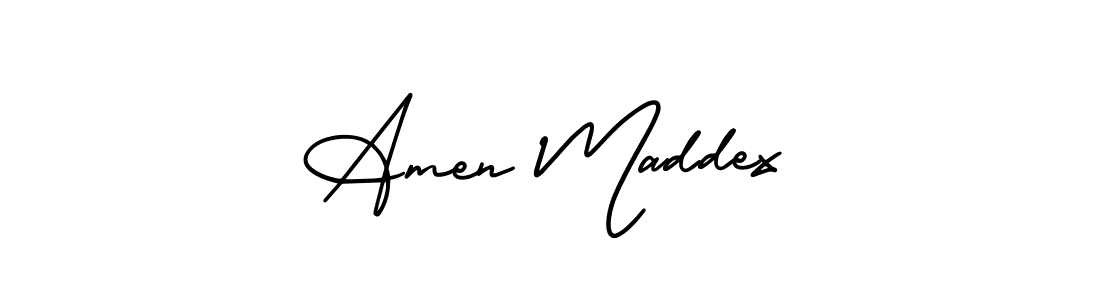 You should practise on your own different ways (AmerikaSignatureDemo-Regular) to write your name (Amen Maddex) in signature. don't let someone else do it for you. Amen Maddex signature style 3 images and pictures png
