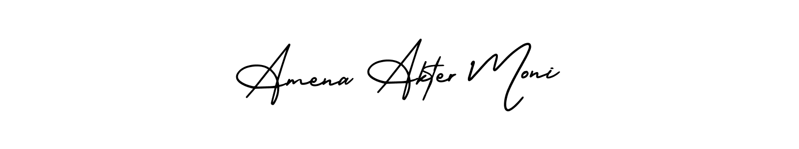 Create a beautiful signature design for name Amena Akter Moni. With this signature (AmerikaSignatureDemo-Regular) fonts, you can make a handwritten signature for free. Amena Akter Moni signature style 3 images and pictures png