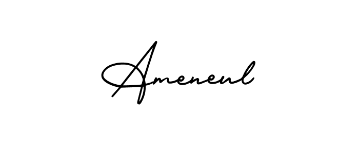 Use a signature maker to create a handwritten signature online. With this signature software, you can design (AmerikaSignatureDemo-Regular) your own signature for name Ameneul. Ameneul signature style 3 images and pictures png