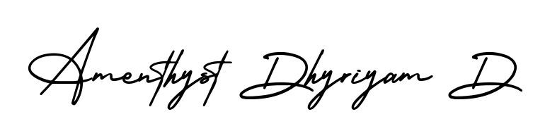 Express your personality with a custom Amenthyst Dhyriyam D signature crafted with AmerikaSignatureDemo-Regular typography. Free transparent PNG download available. Amenthyst Dhyriyam D signature style 3 images and pictures png
