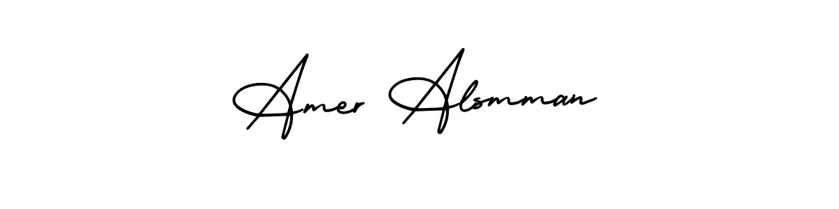 How to make Amer Alsmman name signature. Use AmerikaSignatureDemo-Regular style for creating short signs online. This is the latest handwritten sign. Amer Alsmman signature style 3 images and pictures png