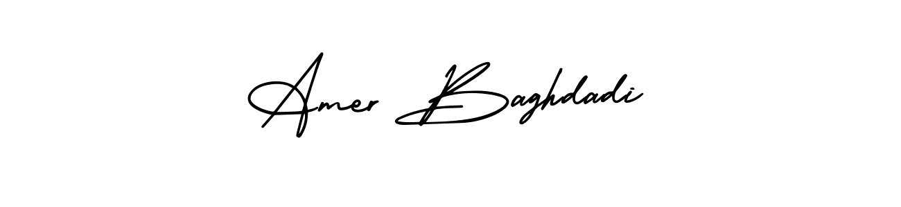 You should practise on your own different ways (AmerikaSignatureDemo-Regular) to write your name (Amer Baghdadi) in signature. don't let someone else do it for you. Amer Baghdadi signature style 3 images and pictures png