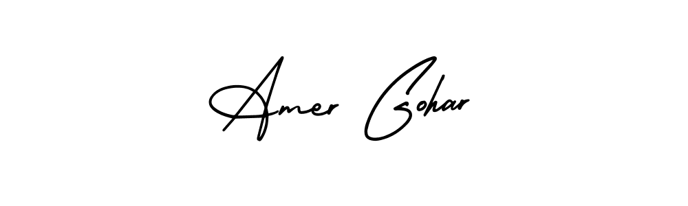 Create a beautiful signature design for name Amer Gohar. With this signature (AmerikaSignatureDemo-Regular) fonts, you can make a handwritten signature for free. Amer Gohar signature style 3 images and pictures png