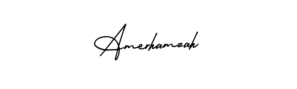 Make a beautiful signature design for name Amerhamzah. With this signature (AmerikaSignatureDemo-Regular) style, you can create a handwritten signature for free. Amerhamzah signature style 3 images and pictures png