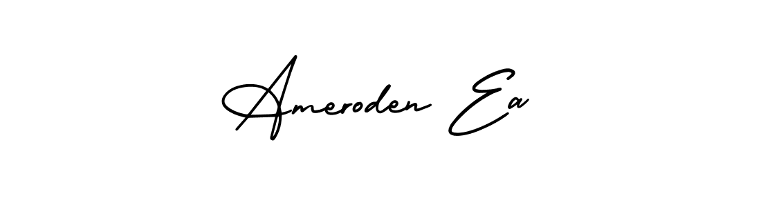 How to make Ameroden Ea name signature. Use AmerikaSignatureDemo-Regular style for creating short signs online. This is the latest handwritten sign. Ameroden Ea signature style 3 images and pictures png