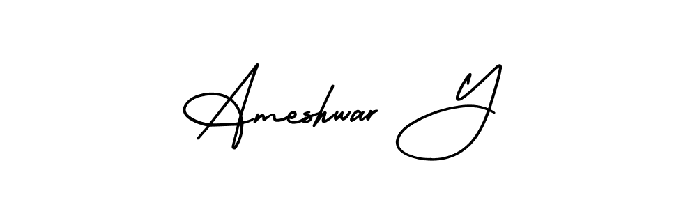 Similarly AmerikaSignatureDemo-Regular is the best handwritten signature design. Signature creator online .You can use it as an online autograph creator for name Ameshwar Y. Ameshwar Y signature style 3 images and pictures png