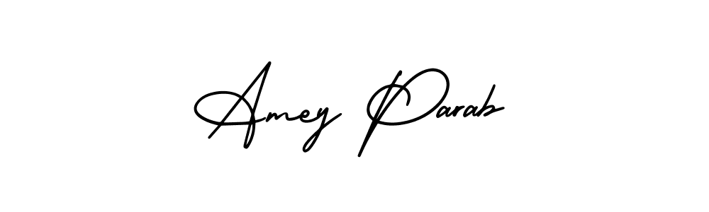 It looks lik you need a new signature style for name Amey Parab. Design unique handwritten (AmerikaSignatureDemo-Regular) signature with our free signature maker in just a few clicks. Amey Parab signature style 3 images and pictures png