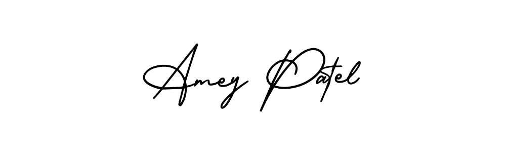 Amey Patel stylish signature style. Best Handwritten Sign (AmerikaSignatureDemo-Regular) for my name. Handwritten Signature Collection Ideas for my name Amey Patel. Amey Patel signature style 3 images and pictures png