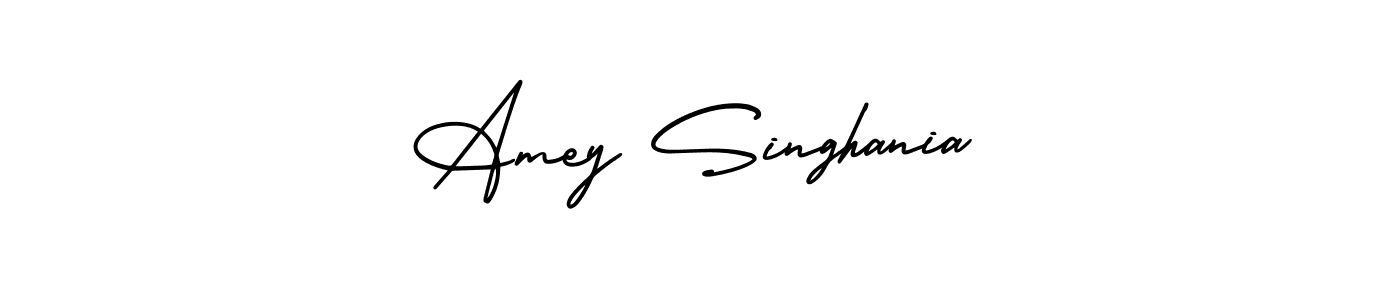 Similarly AmerikaSignatureDemo-Regular is the best handwritten signature design. Signature creator online .You can use it as an online autograph creator for name Amey Singhania. Amey Singhania signature style 3 images and pictures png