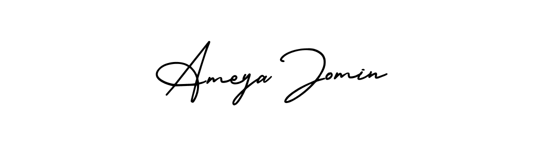 Make a short Ameya Jomin signature style. Manage your documents anywhere anytime using AmerikaSignatureDemo-Regular. Create and add eSignatures, submit forms, share and send files easily. Ameya Jomin signature style 3 images and pictures png