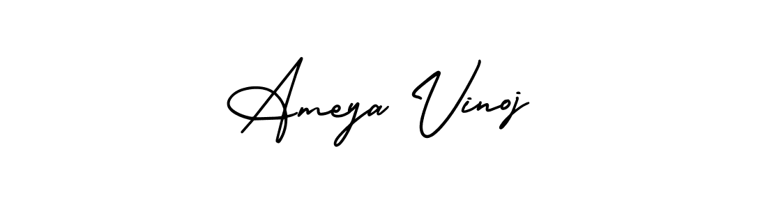 Design your own signature with our free online signature maker. With this signature software, you can create a handwritten (AmerikaSignatureDemo-Regular) signature for name Ameya Vinoj. Ameya Vinoj signature style 3 images and pictures png