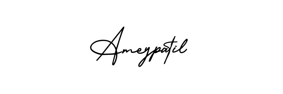 The best way (AmerikaSignatureDemo-Regular) to make a short signature is to pick only two or three words in your name. The name Ameypatil include a total of six letters. For converting this name. Ameypatil signature style 3 images and pictures png