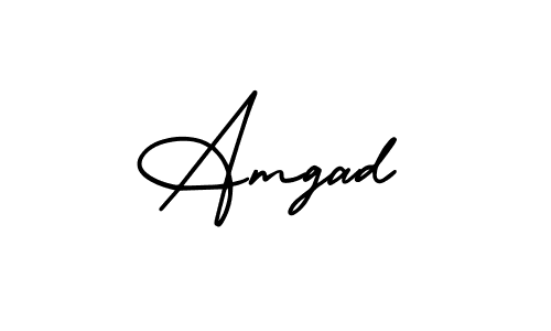 Make a beautiful signature design for name Amgad. With this signature (AmerikaSignatureDemo-Regular) style, you can create a handwritten signature for free. Amgad signature style 3 images and pictures png