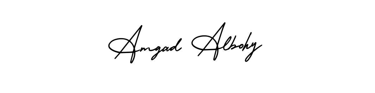 Use a signature maker to create a handwritten signature online. With this signature software, you can design (AmerikaSignatureDemo-Regular) your own signature for name Amgad Albohy. Amgad Albohy signature style 3 images and pictures png