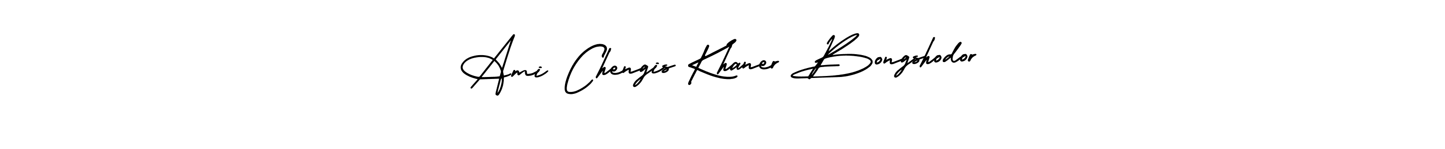 Also You can easily find your signature by using the search form. We will create Ami Chengis Khaner Bongshodor name handwritten signature images for you free of cost using AmerikaSignatureDemo-Regular sign style. Ami Chengis Khaner Bongshodor signature style 3 images and pictures png