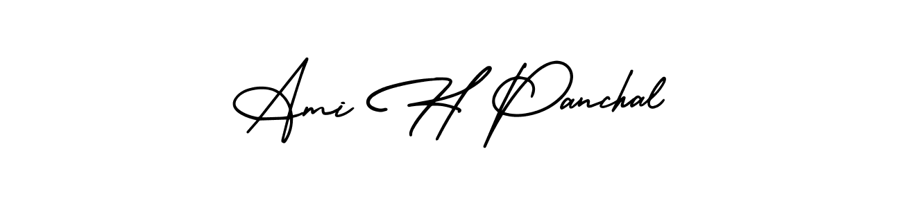 Create a beautiful signature design for name Ami H Panchal. With this signature (AmerikaSignatureDemo-Regular) fonts, you can make a handwritten signature for free. Ami H Panchal signature style 3 images and pictures png