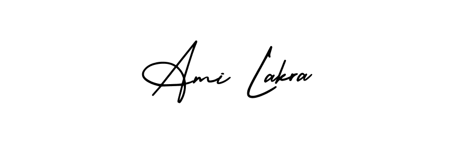 Also You can easily find your signature by using the search form. We will create Ami Lakra name handwritten signature images for you free of cost using AmerikaSignatureDemo-Regular sign style. Ami Lakra signature style 3 images and pictures png