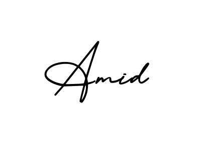 The best way (AmerikaSignatureDemo-Regular) to make a short signature is to pick only two or three words in your name. The name Amid include a total of six letters. For converting this name. Amid signature style 3 images and pictures png