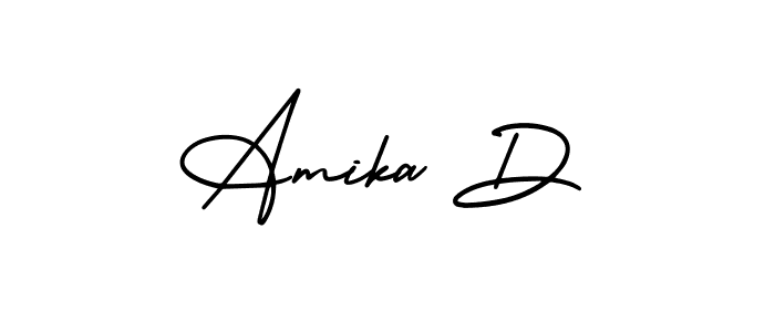 AmerikaSignatureDemo-Regular is a professional signature style that is perfect for those who want to add a touch of class to their signature. It is also a great choice for those who want to make their signature more unique. Get Amika D name to fancy signature for free. Amika D signature style 3 images and pictures png