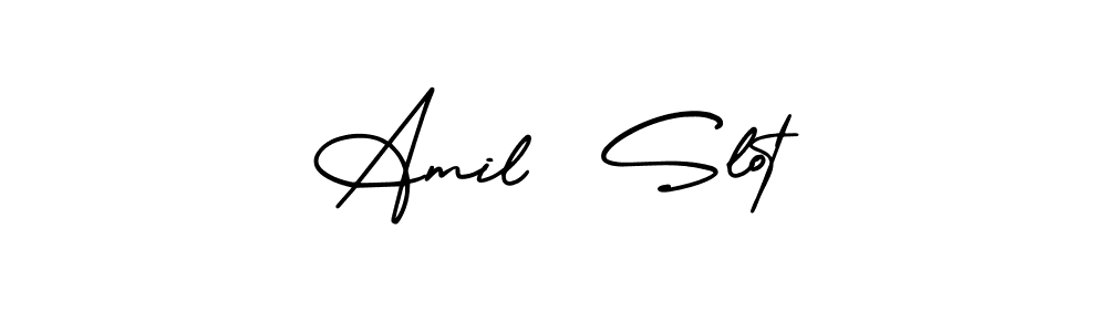 How to make Amil  Slot name signature. Use AmerikaSignatureDemo-Regular style for creating short signs online. This is the latest handwritten sign. Amil  Slot signature style 3 images and pictures png